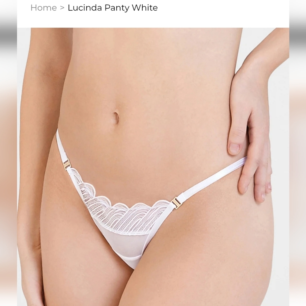 NWT Bluebella Lucinda Panty/Brief, White, lace and mesh, size M (US 8)